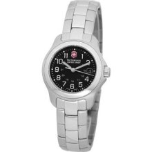 Victorinox Swiss Army Watch Black Dial Silver Stainless Steel Strap V.25569