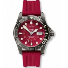 Victorinox Swiss Army Women's Swiss Automatic Rotating Bezel Red Dial Strap Watch