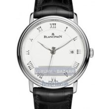 Villeret Ultra Slim Seconds and Date Automatic (SS / White / Leather)