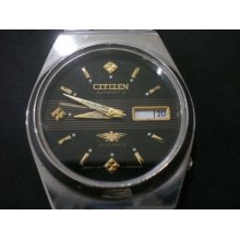 Vintage Automatic Self Winding Mechanical Rare Citizen Men Black Face Watch