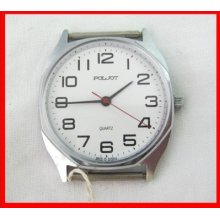 Vintage Cccp Poljot Quartz Mens Wrist Watch. Old Stocks. Perfect Condition