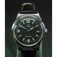 Vintage Omega Seamaster Manual Date Mans Watch Black Dial