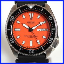 Vintage Seiko 6309-7290 Dive Watch Automatic Orange Mens Divers Waterproof 729a