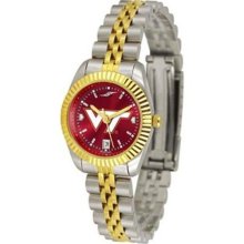 Virginia Tech Hokies Executive Maroon AnoChrome Two-Tone Steel Ladies Watch