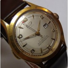 Voigt Atlantic Men's 21Jwl Made in Germany Gold Calendar Watch w/ Strap