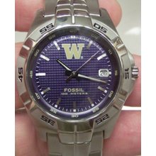 Washington Huskies Fossil Mens Applied Watch Li2970