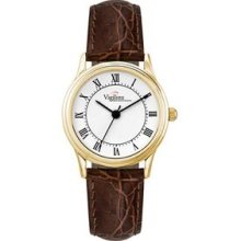 Watch Creations Ladies' Gold & Brown Crocodile Grain Leather Watch Promotional