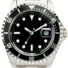 Watch Creations Men's Watch w/ Black Bezel & Magnified Date Display Promotional