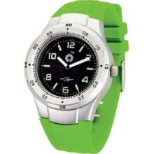 Watch Creations Unisex Matte Silver Watch W/ Lime Green Rubber Strap