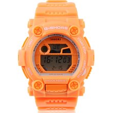 Waterproof Sporty Single Movement Digital Stop Watch with Night Light - Orange