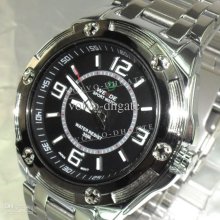 Weide Stainless-steel Mens Boy Analog Quartz Black Wrist Watch Ga475