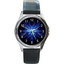 Weird Blue Unisex Round Metal Watch Gift model 26398335 - Blue - Gun Metal