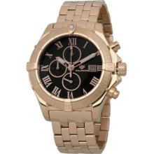 Wellington Donegal Men's Quartz Watch With Black Dial Chronograph Display And Rose Gold Stainless Steel Plated Bracelet Wn114-328