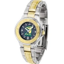 West Virginia Mountaineers Ladies Stainless Steel and Gold Tone Watch