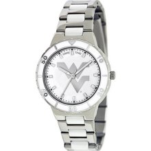 West Virginia Mountaineers Ladies Watch - Stainless Steel Dress Watch