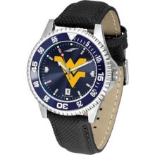 West Virginia Mountaineers WVU Mens Leather Anochrome Watch