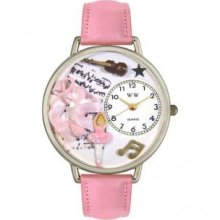 Whimsical Watches U0510003 Ballet Shoes Pink Leather And Silvertone Watch