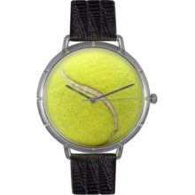 Whimsical Watches Women s Tennis Lover Quartz Black Leather Strap Watch