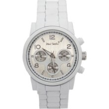 White And Silver Stainless And Color Plated Metal Watch Paul Jardin