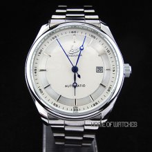 White Dial S/steel Automatic Mechanical Date Men Casual Wrist Watch Lover's Gift