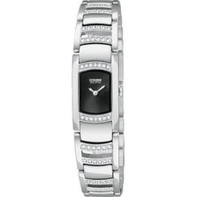 Women Citizen Ecodrive Silhouette Crystal Watch In Stainlesssteel(eg2730-57e)