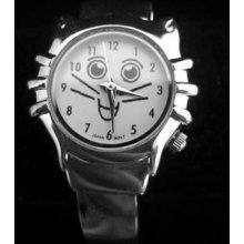 Women's Cat Whiskers Wristwatch Silver Wrist Watch Analog Kitty Kitten Kat