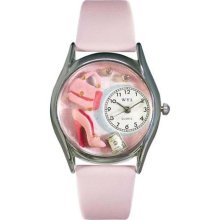 Women's Shopper Mom Pink Leather and Silvertone Watch in Silver ...