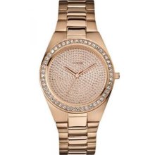 Women's Wristwatch Pink Gold With PavÃ© Rhinestones Guess Mod. W12651l1