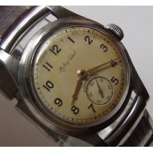 WWII Mathey Tissot Men's Swiss Made 17Jwl Silver Watch w/ Silver Bracelet