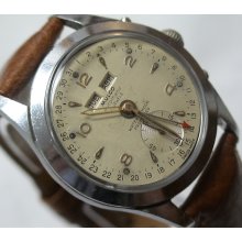 WWII Mulco Men's Swiss Bumper Automatic 17Jwl Pointer Multiple Calendar Watch