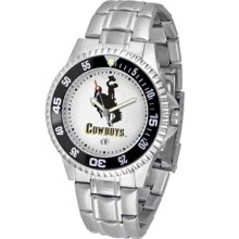 Wyoming Cowboys UW Mens Steel Bandwrist Watch