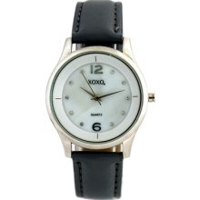 Xoxo Watch Women's Watch Xo3342 Mother Of Pearl Dial Light Gray Leather Strap