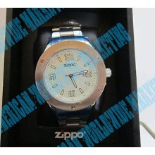 Zippo Brand Work Wrist Watch White Dial Bezeled Face Water Resistant