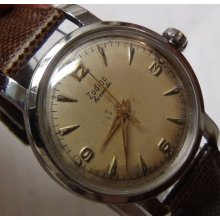 Zodiac Hermetic Men's Silver Swiss Made Unique Dial Watch