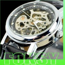 10pcs Skeleton Watch With Gold Mechanical Automatic For Womens Ladie