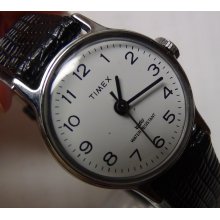 1970' Timex Ladies Silver Watch w/ Lizard Strap