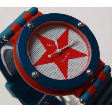 1989 DC Comics - Red Star - Men's Large Quartz Limited Edition Watch - Collectab - Metal