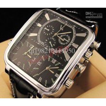 1pcs Men Watch Big Dial Three Time Zones Mens Watches