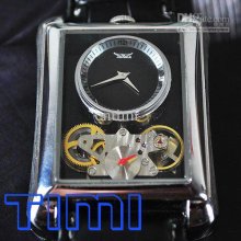 2012 Hotsale Mens Automatic Skeleton Mechanical Watch With Two Movem