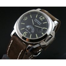 44mm Parnis Luminous Number Hands Power Reserve Automatic Mens Watch P-265 Pre-3