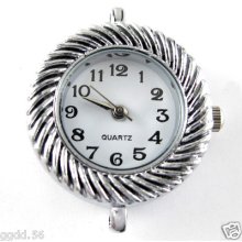 5pcs Arrive Fashionable Quartz Silver Tone Watch Faces For Beading W11