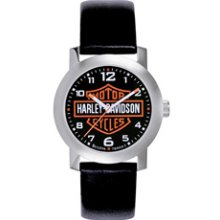 76A04 -- Bulova Men's Harley-Davidson Strap Watch w/Black Dial