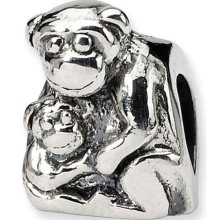 925 Sterling Silver Animal Monkey Baby Jewelry Bead ...