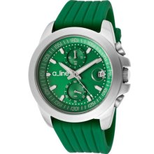 a_line Watches Women's Aroha Chronograph Green Dial Green Silicone Gre