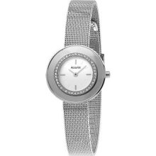 Accurist Ladies' Stainless Steel, Mesh Strap, Round Dial, Crystal Set LB1443 Watch