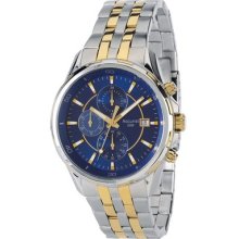 Accurist Watch Sale 1/3rd Off Mens Mb934n 50m Wr Chronograph Twotone Rrp Â£140.00