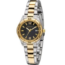 Accurist Women's Quartz Watch With Black Dial Analogue Display And Multicolour Stainless Steel Plated Bracelet Lb1673b