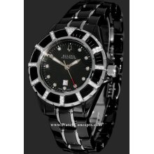 Accutron Ladies wrist watches: Mirador Black Ceramic Diamonds 65r132