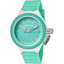 Activa Watches Women's Turquoise Dial Turquoise Polyurethane Turquois