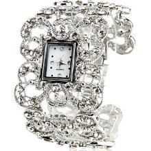 Alloy Women's Vintage Style Analog Quartz Bracelet Watch (Silver)